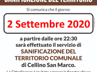 Sanificazione del territorio del 02 Settembre 2020